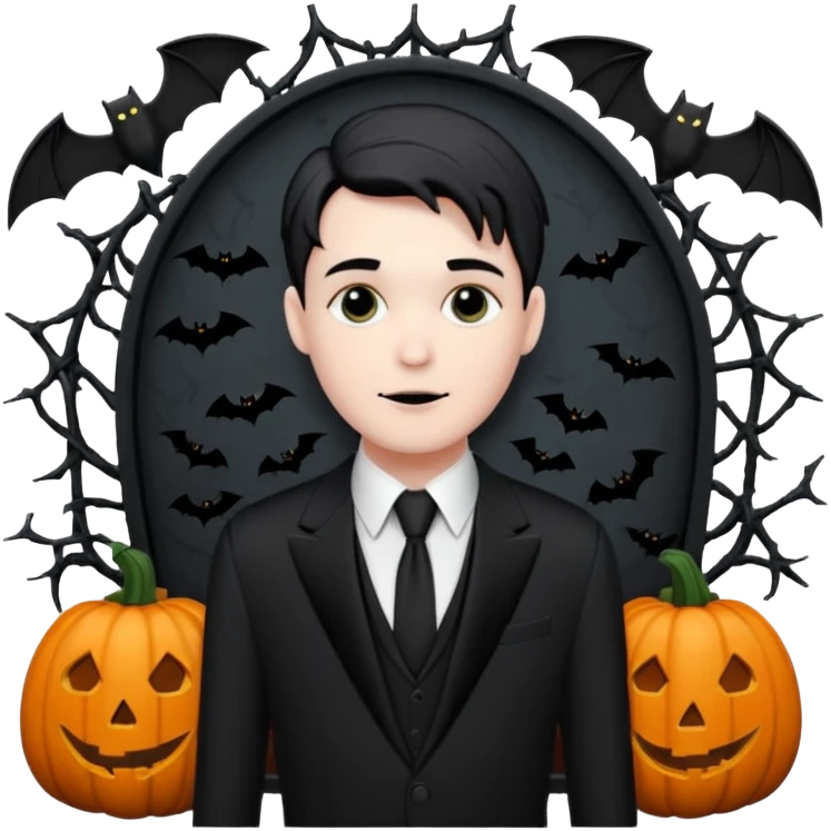 Chris motionless  🕸🦇🎃🥀⚰️🖤🪦🎶🎤🧑‍💼 emoji