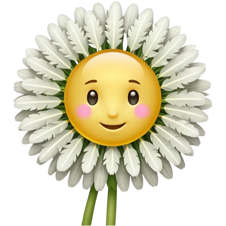 a dandelion with a halo and a black background emoji