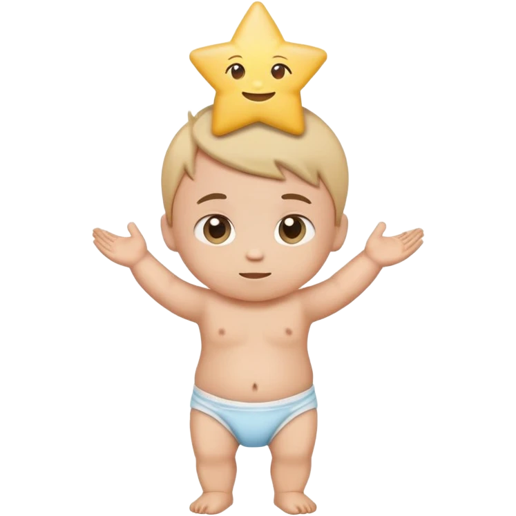 Proud baby boy emoji, hands on hips, little star above head emoji