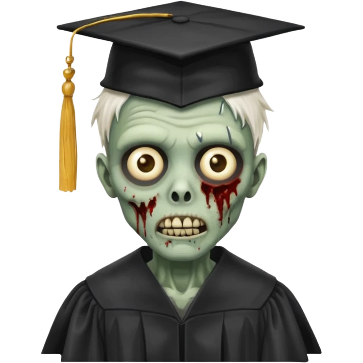 graduating cap zombie emoji