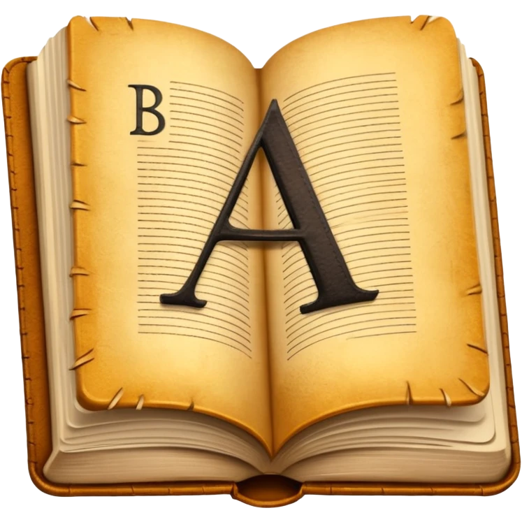 open book with the letters A B C emoji