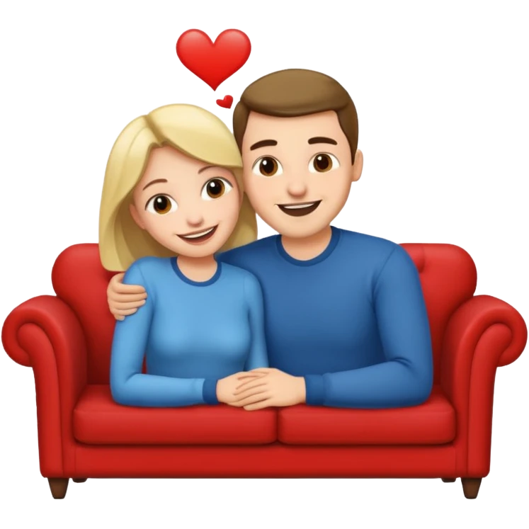 Man and woman making out on couch emoji