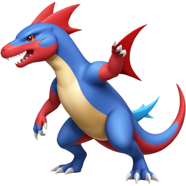 Garchomp-Salamence-Wolf-Latios-fusion, full body  emoji