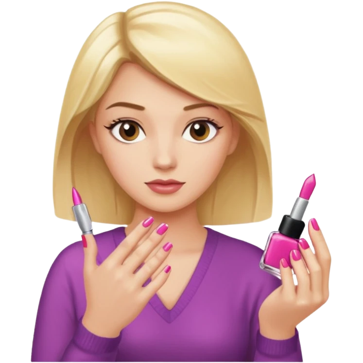 Blond lady boss doing nails emoji