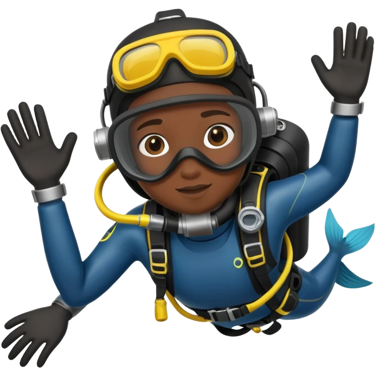 A roll in scuba diving gear emoji