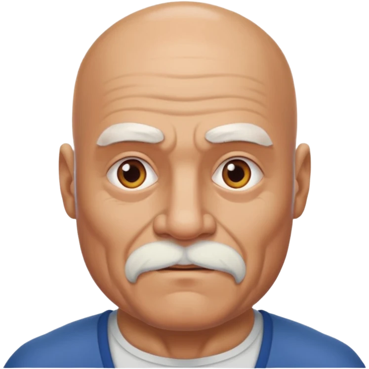 bearded old bald man with body emoji