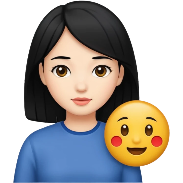 Girl with black hair emoji