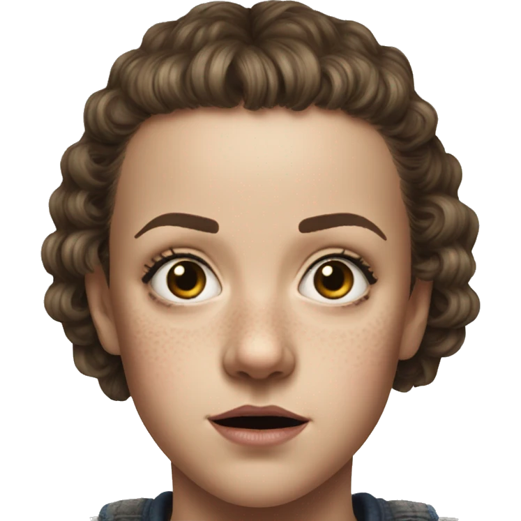 Eleven from stranger things for her nose using her powers emoji