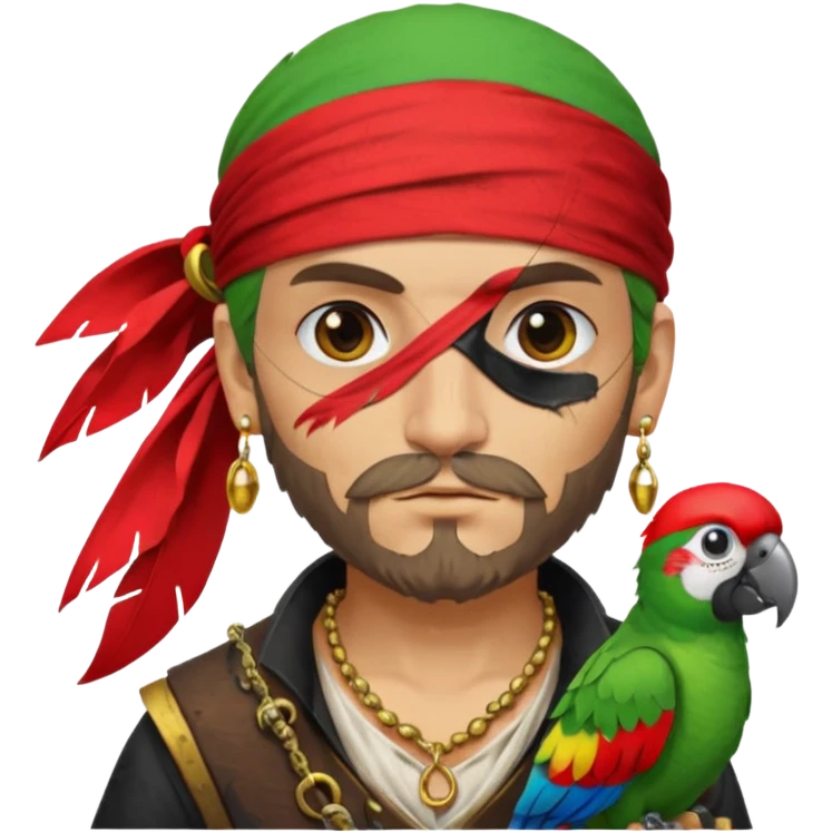 pirate and parrot emoji