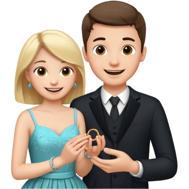 🧎‍♂️‍➡️💍💃 a boy parposing a girl emoji