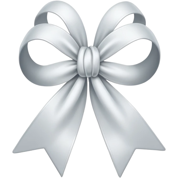 white ribbon, double knot, no text, light background emoji