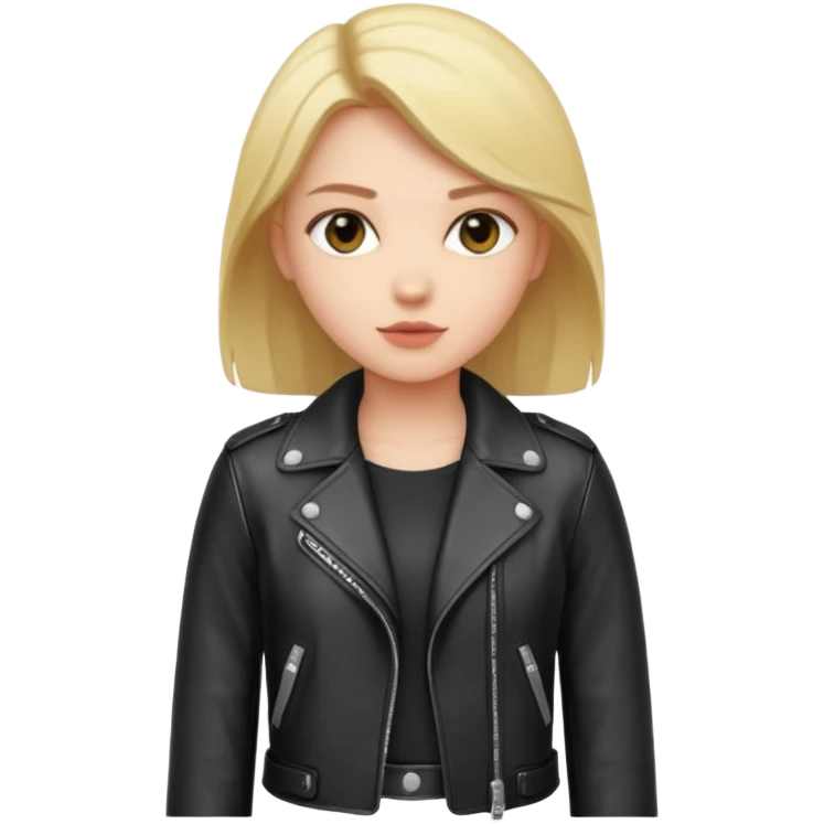 girl in leather jocket, full body emoji