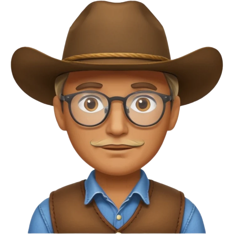 cow boy with eye glass emoji