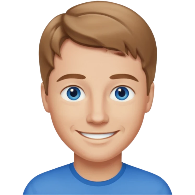 Julian Garner with blue eyes, light brown hair emoji