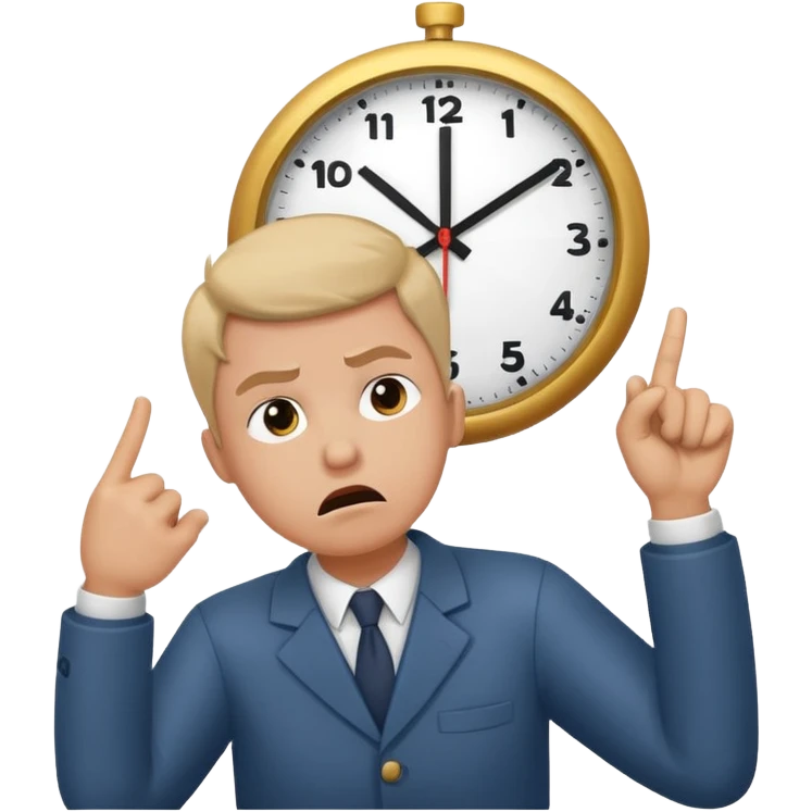 Emoji saying now maybe a clock and ur pointing at it like times up maybe emoji