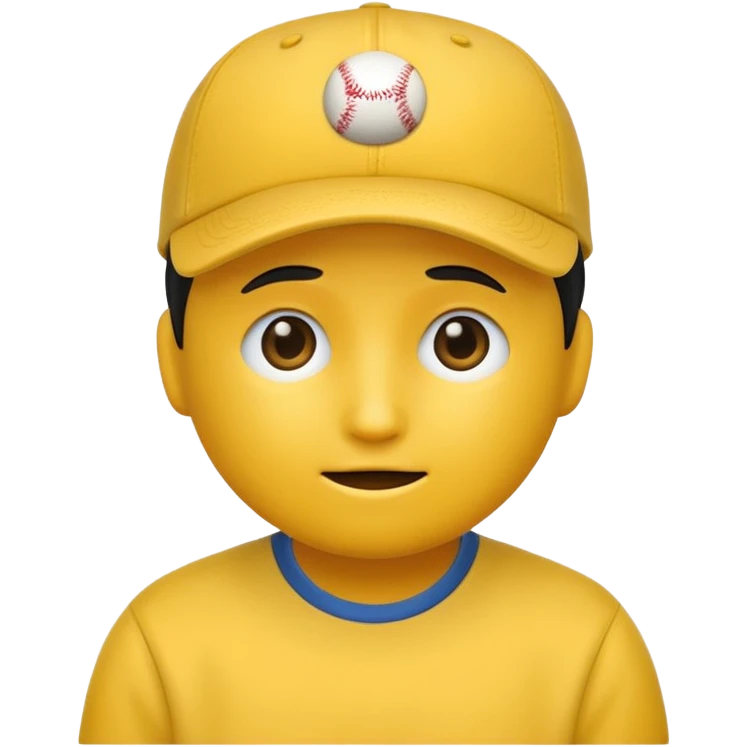 an emoji with no face with a baseball cap on emoji