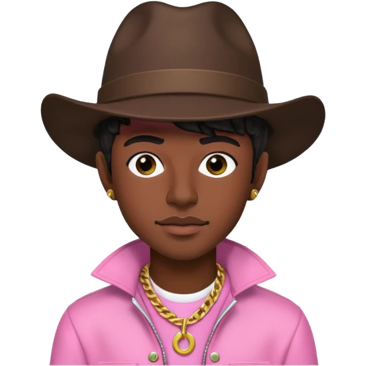Lil Nas X black hair, pink outfit emoji