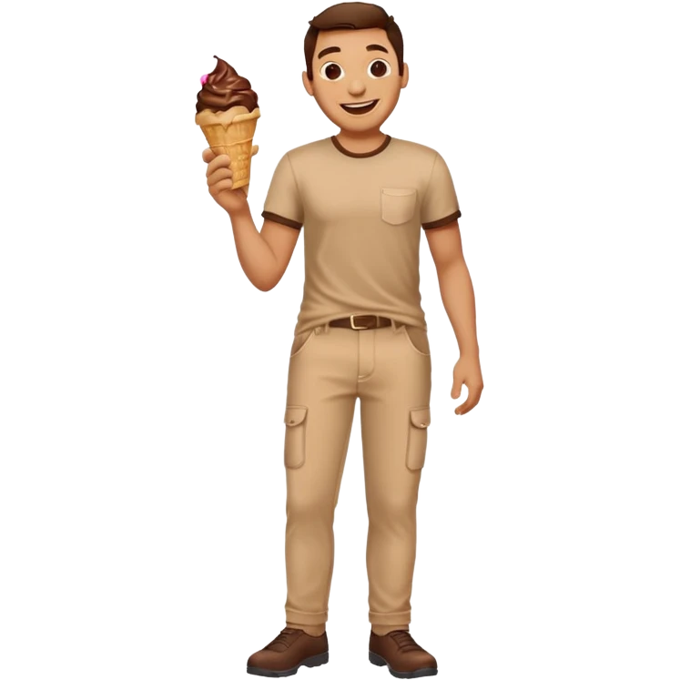 Man laughing with chocolate ice cream stain on pants  emoji