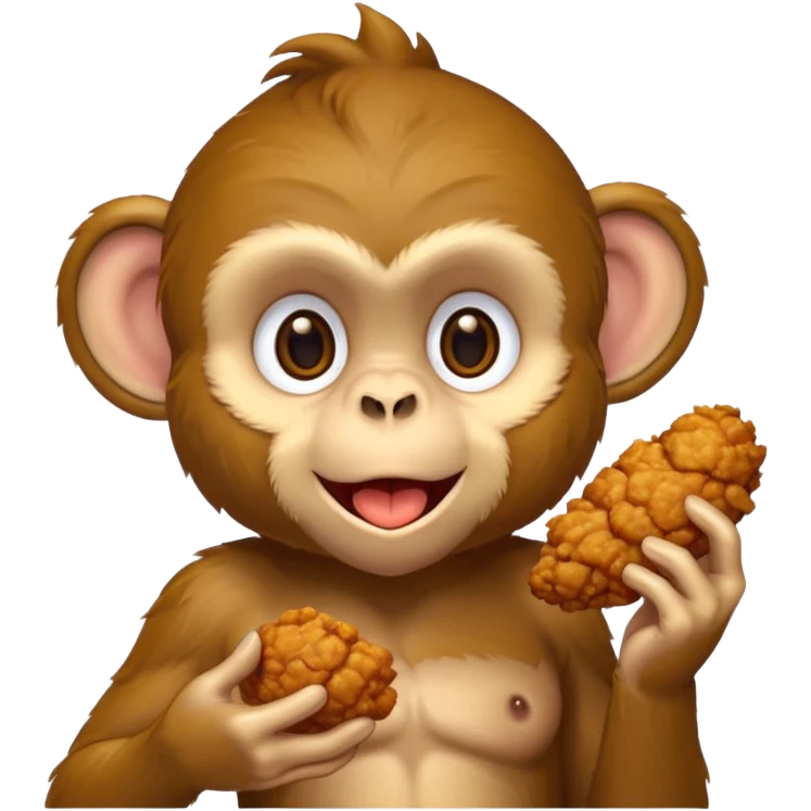 make a monkey eating kfc emoji