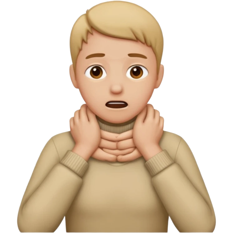 make someone having both hands grabbing their neck and choking themselves  emoji