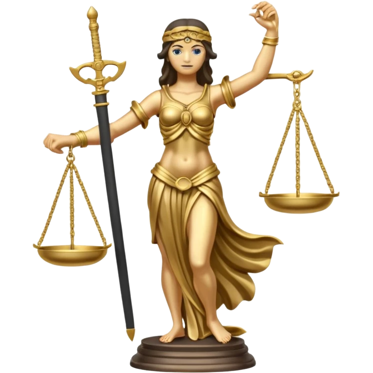 gold Justitia statue emoji