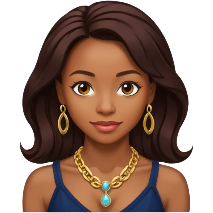 Anika Noni Rose with long dark brown hair emoji