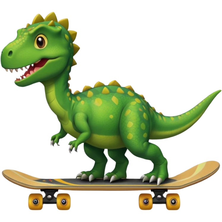 Dinosaur on a skateboard emoji