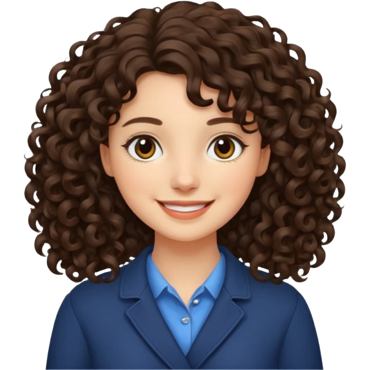 A brunette girl with medium-length curly hair. emoji