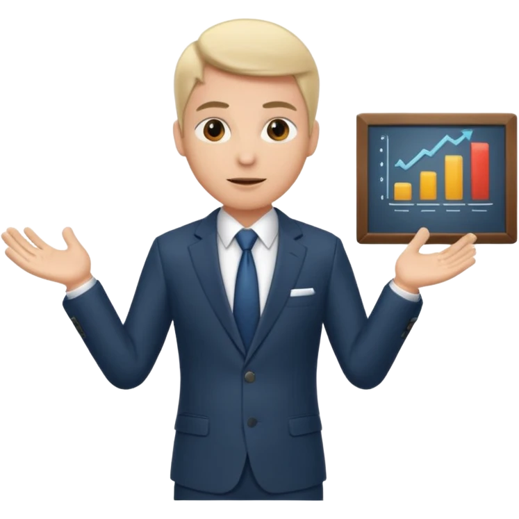 Professional who is presenting presentation emoji