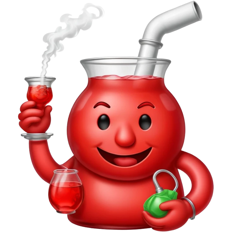 Kool-Aid Man character smoking a bong emoji | AI Emoji Generator