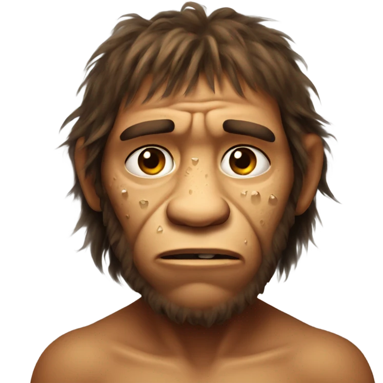 Neanderthal with tears emoji