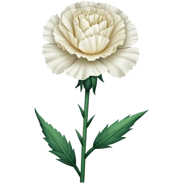 single Carnation stem flowers emoji