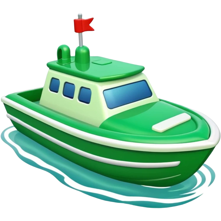green plastic toy boat emoji