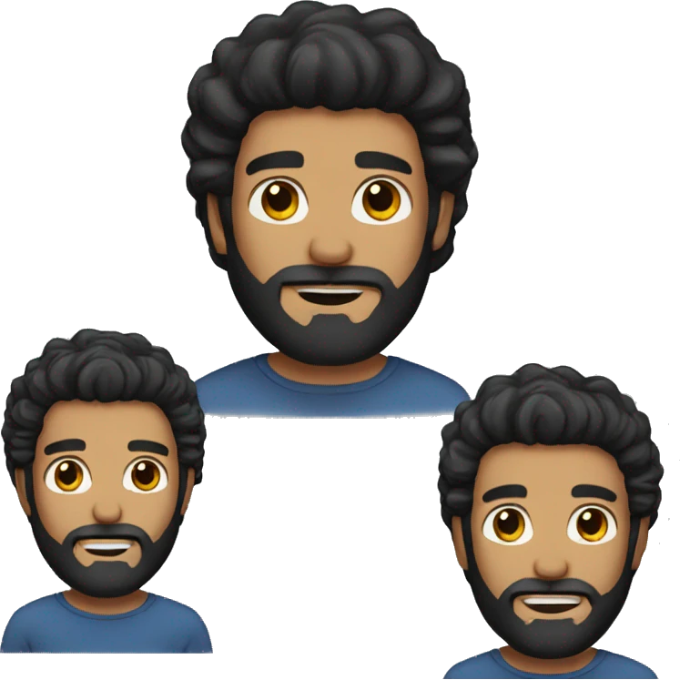 A man with beard black hair emoji