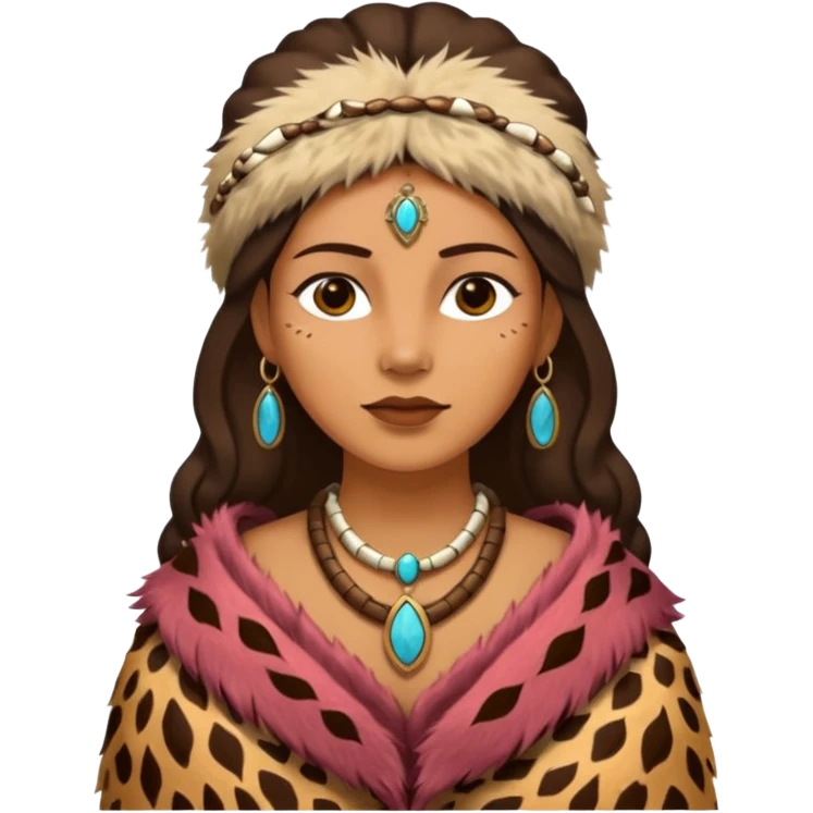 ancient woman wearing animal skin cloth emoji