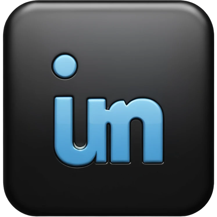 3d Linkedin logo in black emoji