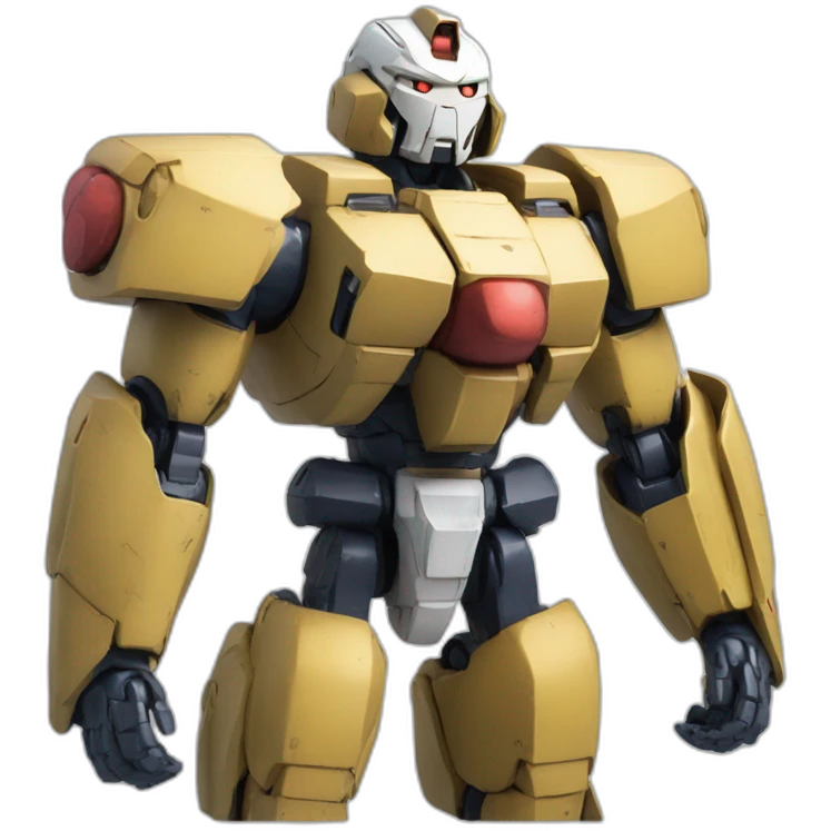 Gundam piloted by a muscular potato man emoji