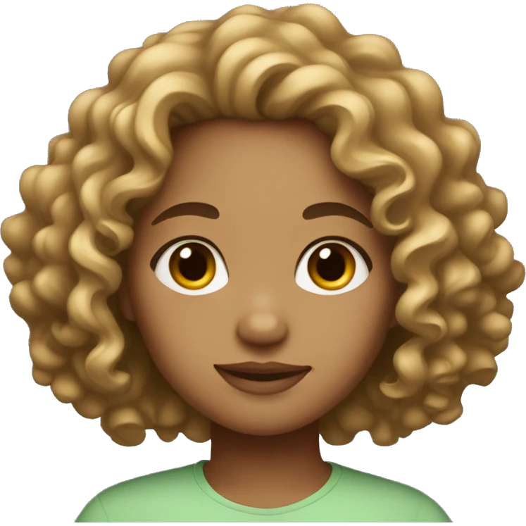 light skin girl with curly hair emoji