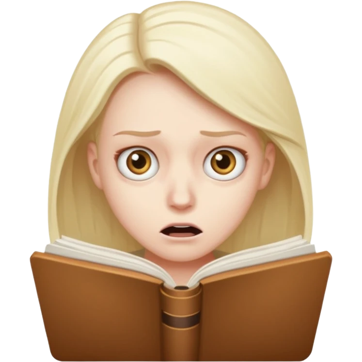 человек читает быстро, лицо испуганно emoji