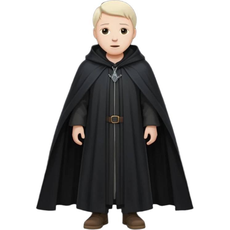 A wandering philosopher in a long black cloak full height emoji