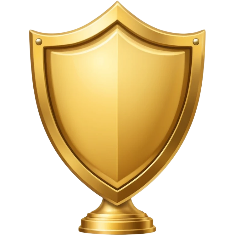 Gold shield with trophy shine emoji