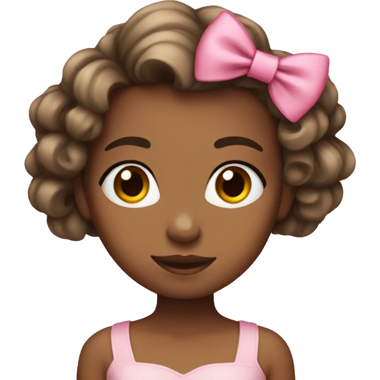 Girl with pink bow in hair  emoji
