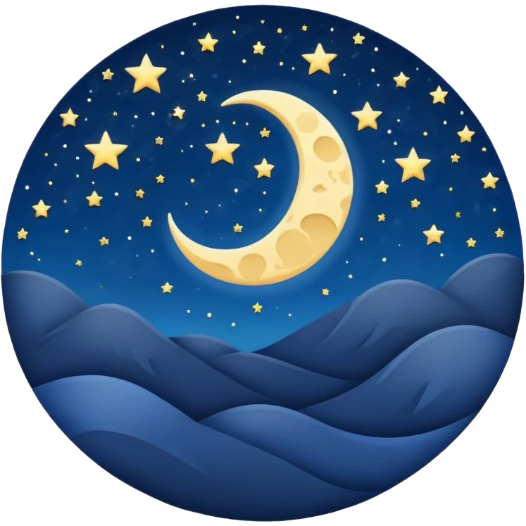 starry night with crescent moon emoji
