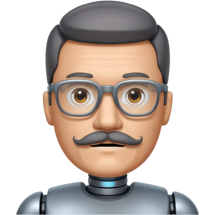 robotic man with glasses mustache  emoji