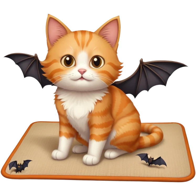 cat, mat, and two bats emoji