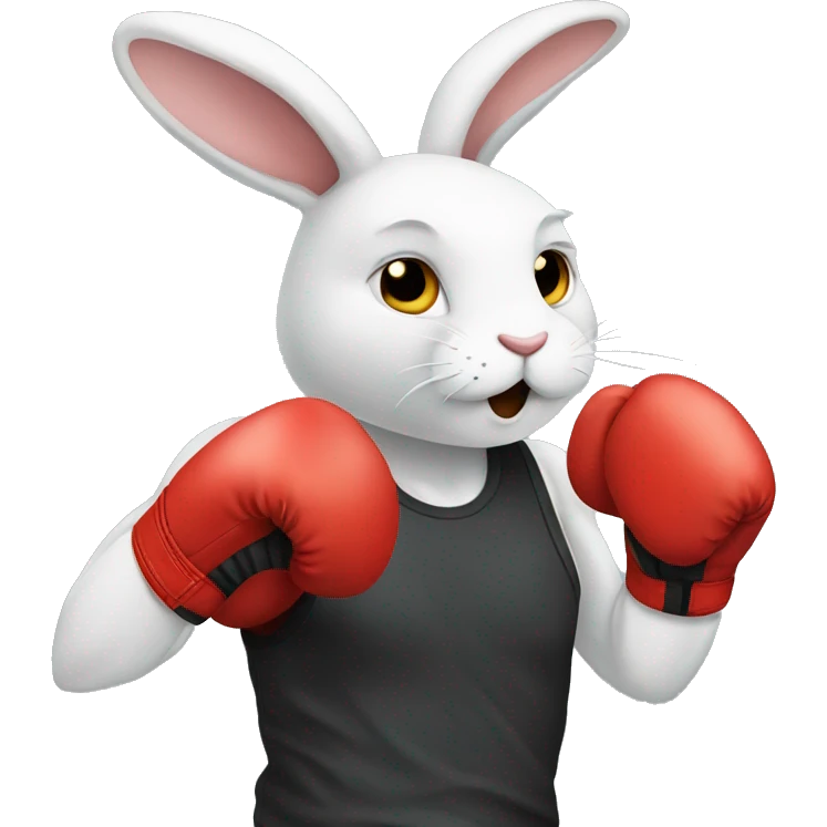 Rabbit boxing emoji