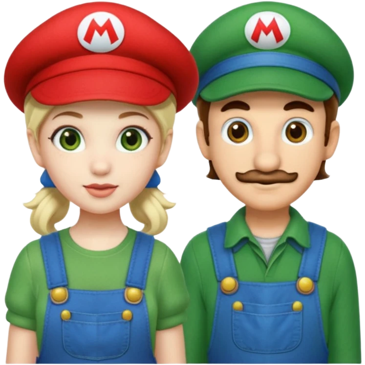 mario and luigi - one is a girl and one is a normal mario bro emoji