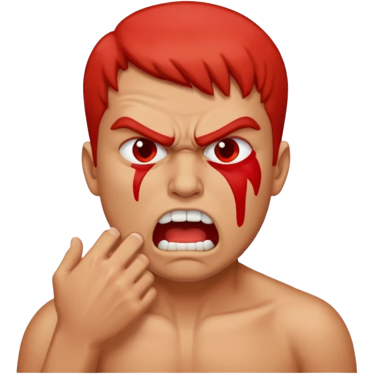 Angry man choking himself emoji