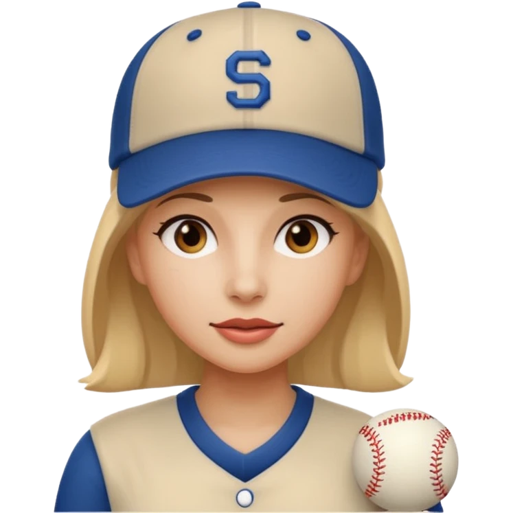 woman with a baseball cap emoji