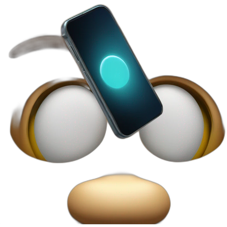 a close up of a person with a cell phone, computer graphics by Vladimír Vašíček, trending on cg society, optical illusion, rtx on, 8k 3d, physically based rendering emoji